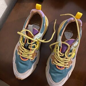 Women’s Multi-Color Trail Sneakers with Yellow Laces